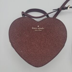 Kate Spade Heart Glitter Burgundy Purse